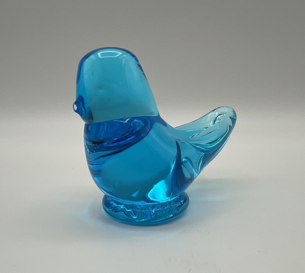 Bluebird of Happiness Art Glass Figurine 2.5” Signed Dated 1992 Ron Ray Vintage